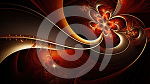 A computer generated image of a red flower. Generative AI image.