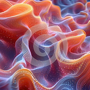 Computer Generated Image of a Colorful Wave. Generative AI.