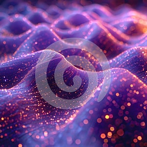 Computer Generated Image of a Dynamic Light Wave. Generative AI.