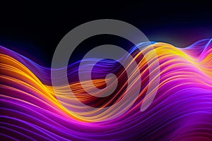 Computer Generated Image of Wavy Lines. Generative AI.