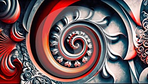 Computer generated image of spiral design. Generative AI