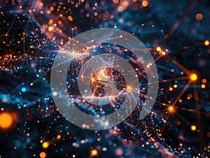 Computer generated image of a starry sky with a blue background