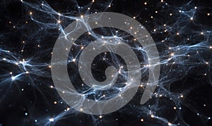 A computer generated image of a starry sky with a blue background