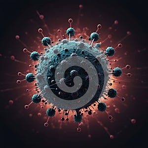 a computer generated image of a virus surrounded by other viruses