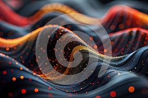 Computer Generated Image of Waves and Dots