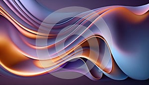 a computer generated image of a wavy blue and orange background
