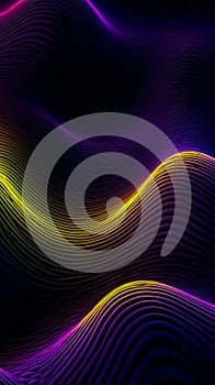 Computer Generated Image of Wavy Lines. Generative AI.
