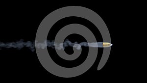 Computer generated representation of a flying bullet with alpha channel