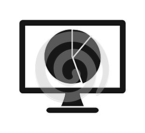 Computer Graph Icon with Pie chart symbol.