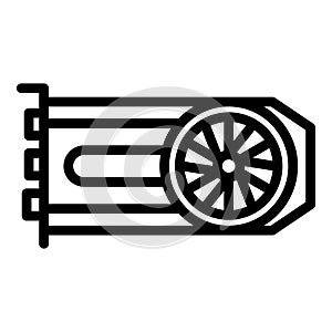 Computer graphic card icon, outline style