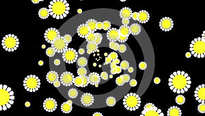 Computer Graphic flower background. White and yellow color