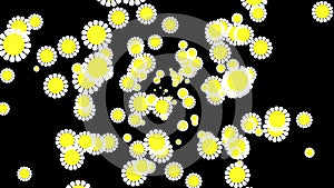 Computer Graphic flower background. White and yellow color