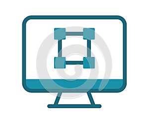 Computer graphic tool single isolated icon with solid line style