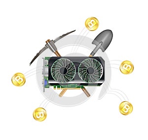 Computer graphic vga card mining bitcoin