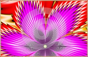 Computer graphics. Fractal texture in frame. Flower. Illustration