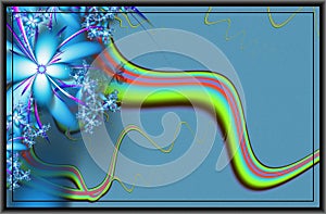 Computer graphics. Fractal texture in frame. Flowers