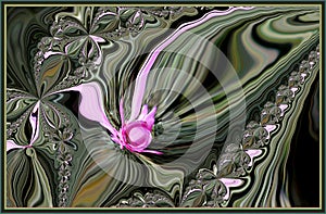 Computer graphics. Fractal texture in frame