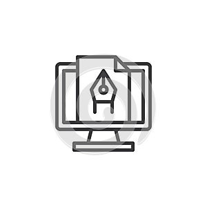 Computer graphics line icon