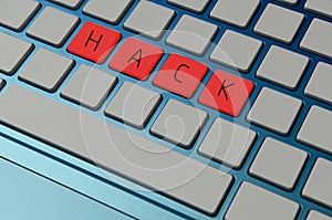 Computer hack on a computer concept