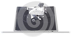 Computer hack concept - damaged PC