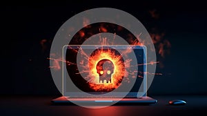 Computer hack warning concept of attacking. Generative AI