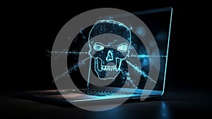 Computer hack warning concept of attacking. Generative AI