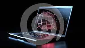 Computer hack warning concept of attacking. Generative AI