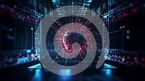 Computer hack warning concept of attacking. Generative AI