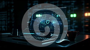 Computer hack warning concept of attacking. Generative AI