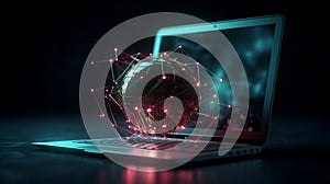 Computer hack warning concept of attacking. Generative AI