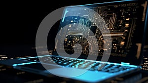 Computer hack warning concept of attacking. Generative AI