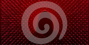 Computer hacker on abstract binary code background. Hacking concept
