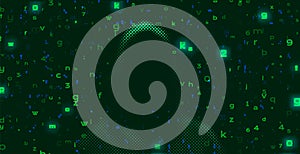 Computer hacker on abstract binary code background. Hacking concept