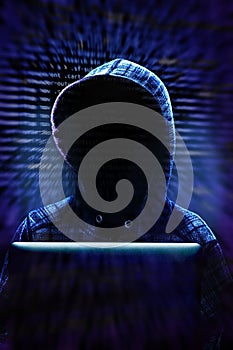 Computer Hacker Committing Cybercrime on the Internet