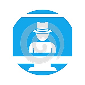 Computer hacker Glyph Background vector icon which can easily modify or edit photo