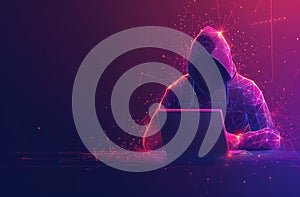 Computer hacker, internet cyber security technology concept, copy space
