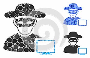 Computer Hacker Mosaic Icon of Round Dots
