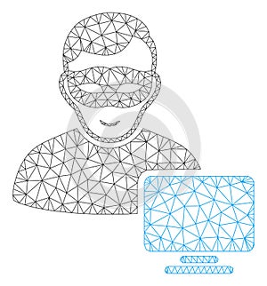 Computer Hacker Polygonal Frame Vector Mesh Illustration
