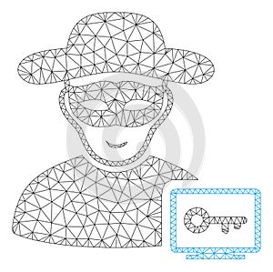 Computer Hacker Polygonal Frame Vector Mesh Illustration