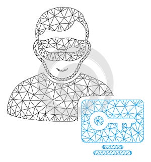 Computer Hacker Polygonal Frame Vector Mesh Illustration
