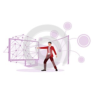 computer hacker programmer, internet digital technology data cyber security concept. Computer Programming concept.