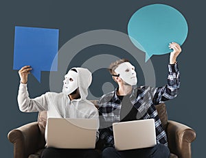 Computer hackers and cyber crime concept