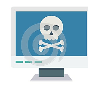 Computer hacking, cyber crime Color Vector icon which can easily modify or edit