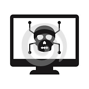 Computer hacking Glyph with background Vector icon which can easily modify or edit