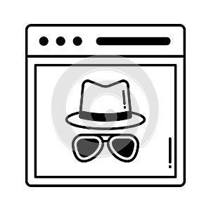 Computer hacking half glyph vector icon which can easily modify or edit