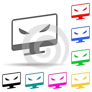 computer hacking multi color style icon. Simple glyph, flat  of cyber security icons for ui and ux, website or mobile