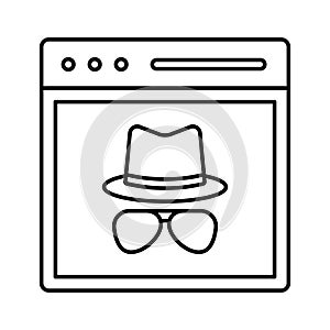 Computer hacking Outline vector icon which can easily modify or edit