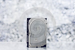 Computer Hard Disk On Blurred Background