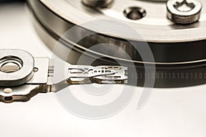 Computer Hard Disk Drive And Binary Numbers