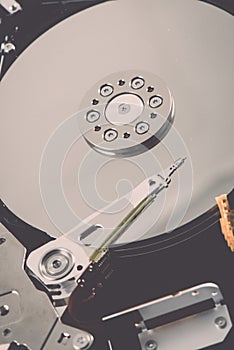 Computer hard disk drive - retro vintage effect